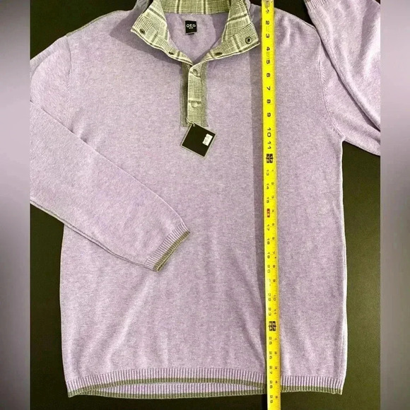 NWT QED Style Brigham Golf Cashmere Sweater Pullover Finance Bro Cotton Plaid - Picture 8 of 12